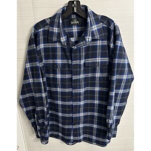 Redhead Blue Black Plaid Long Sleeve Cotton Flannel Shirt XL, Chore Outdoor